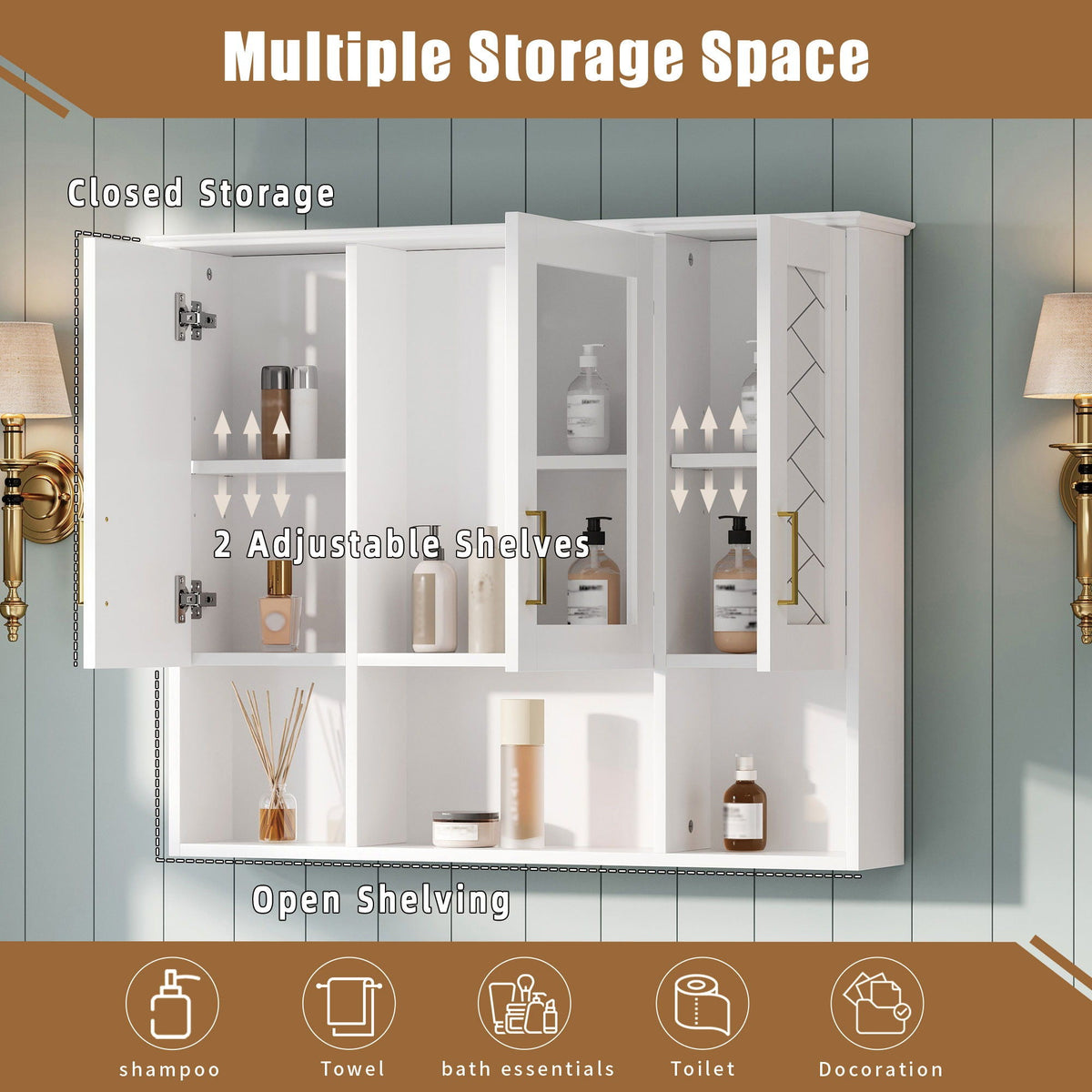 Wall-Mounted Mirrored Medicine Cabinet