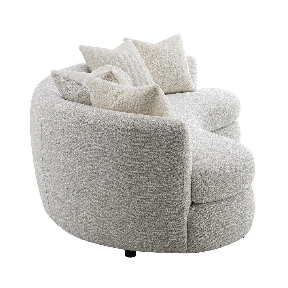 Iniko - Sofa With 6 Pillows - Beige Boucle