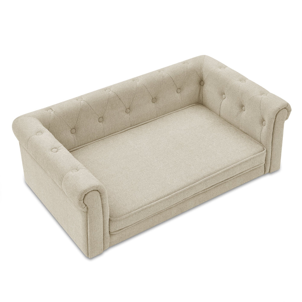 Elevated Beige Dog Sofa Bed
