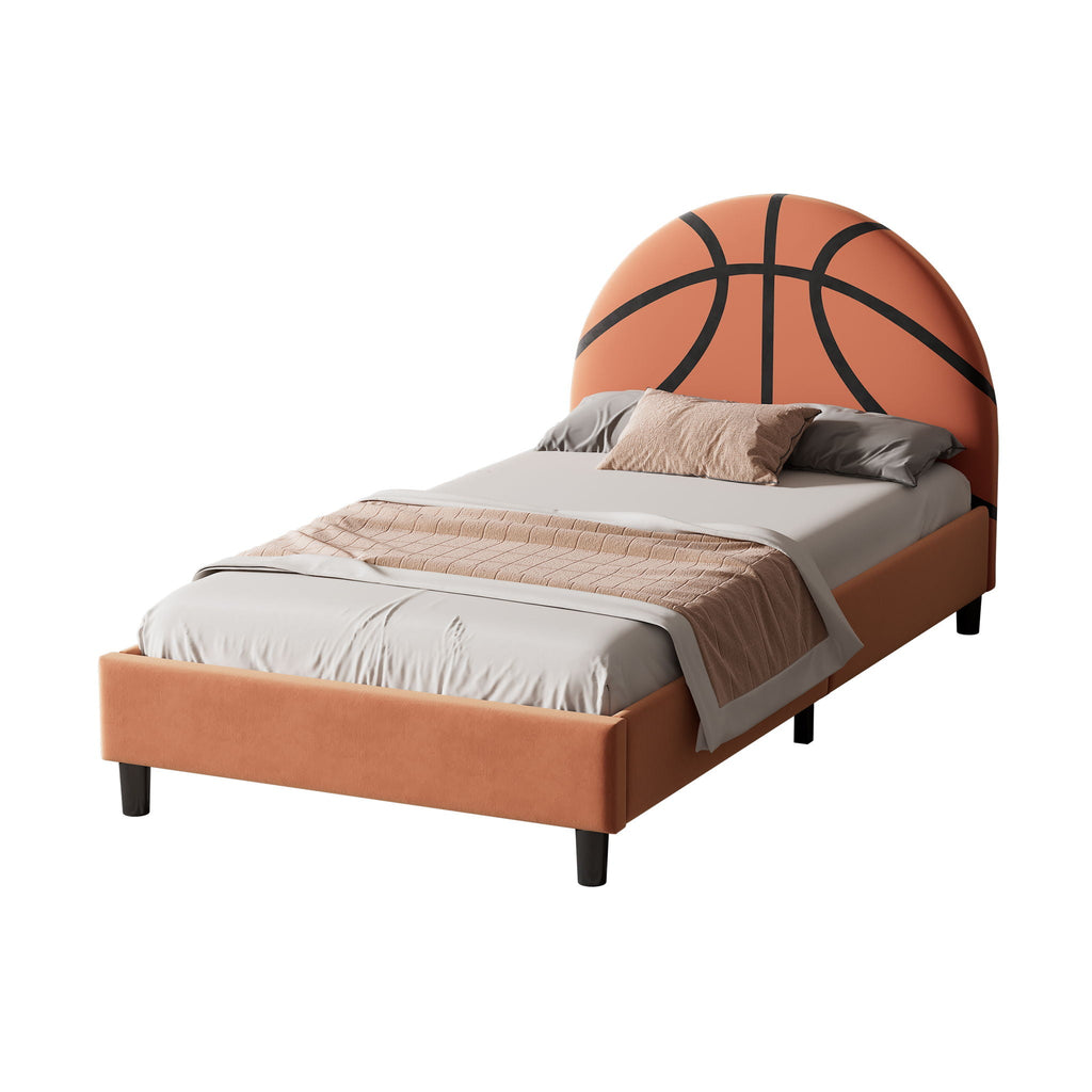 Basketball Twin Platform Bed – Orange
