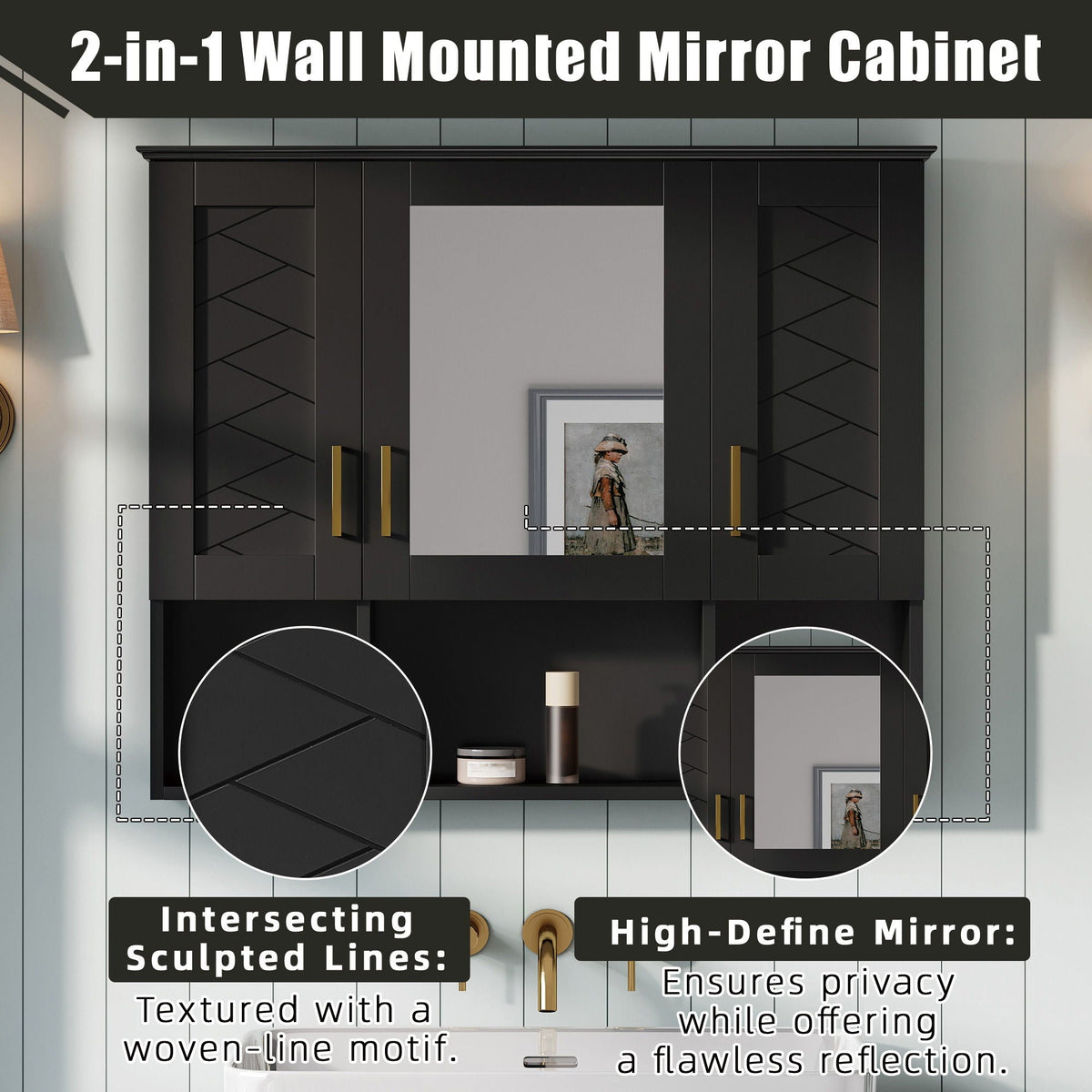 Wall-Mounted Mirrored Medicine Cabinet