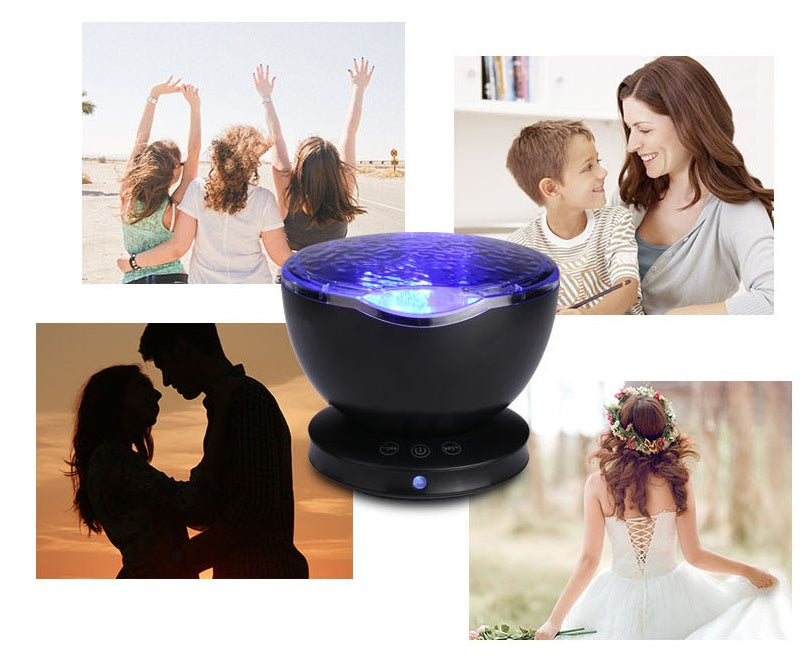 Ocean Wave Projector Night Light & Speaker