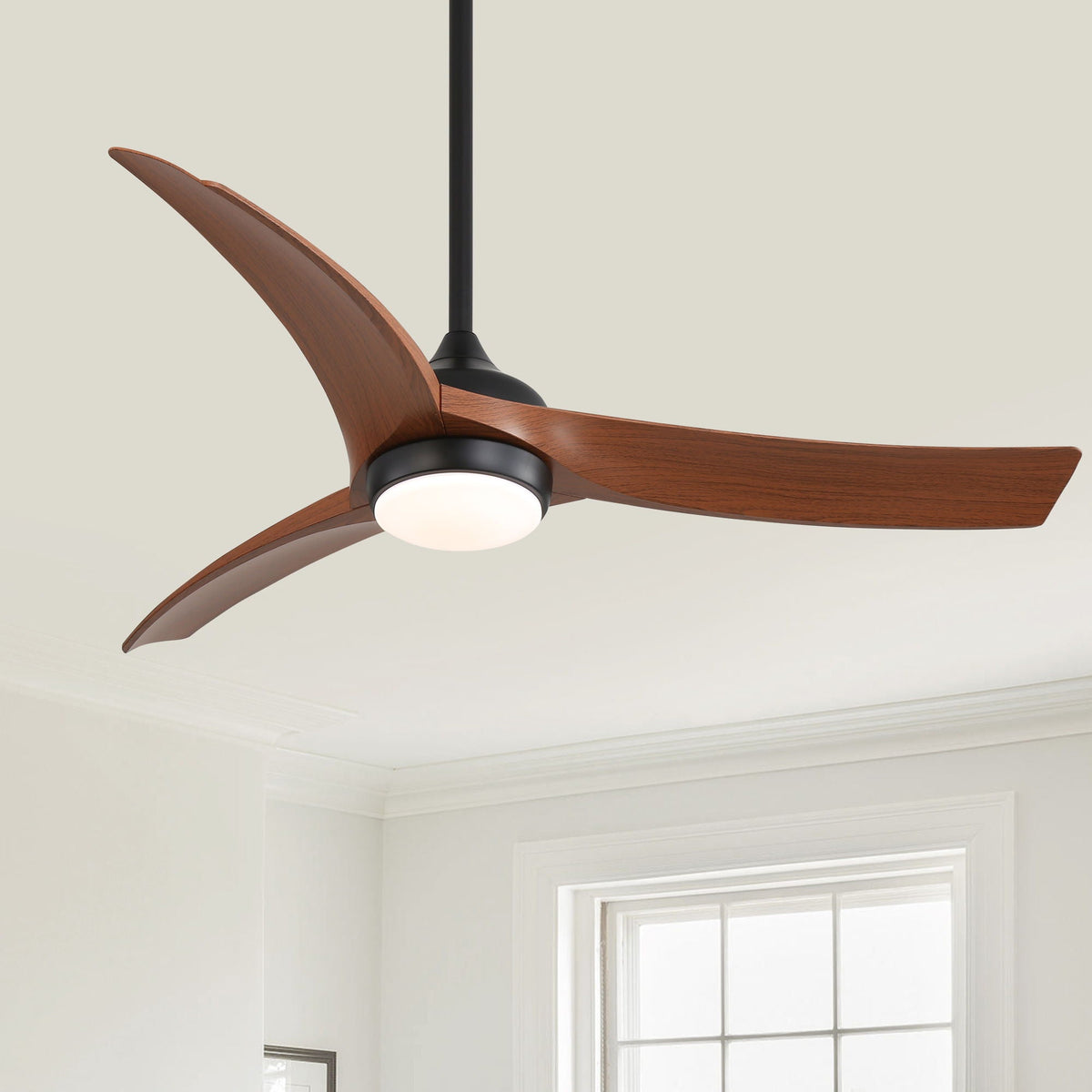 3-Blade Dimmable Ceiling Fan with Remote – Black