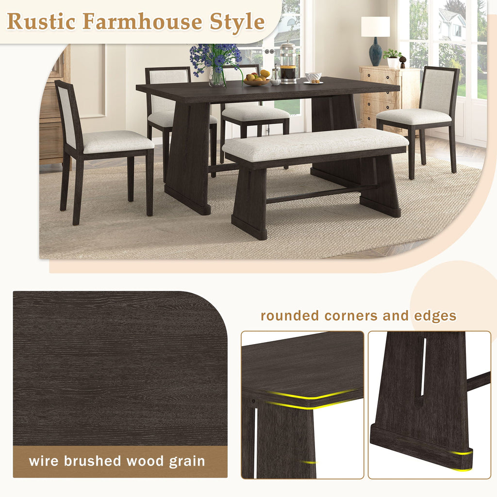 6-Piece Dining Set with Upholstered Seating