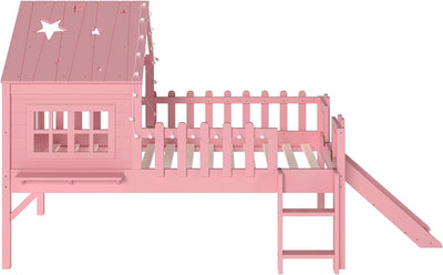 Pink Twin Loft Bed With Premium LED Lighting Modules