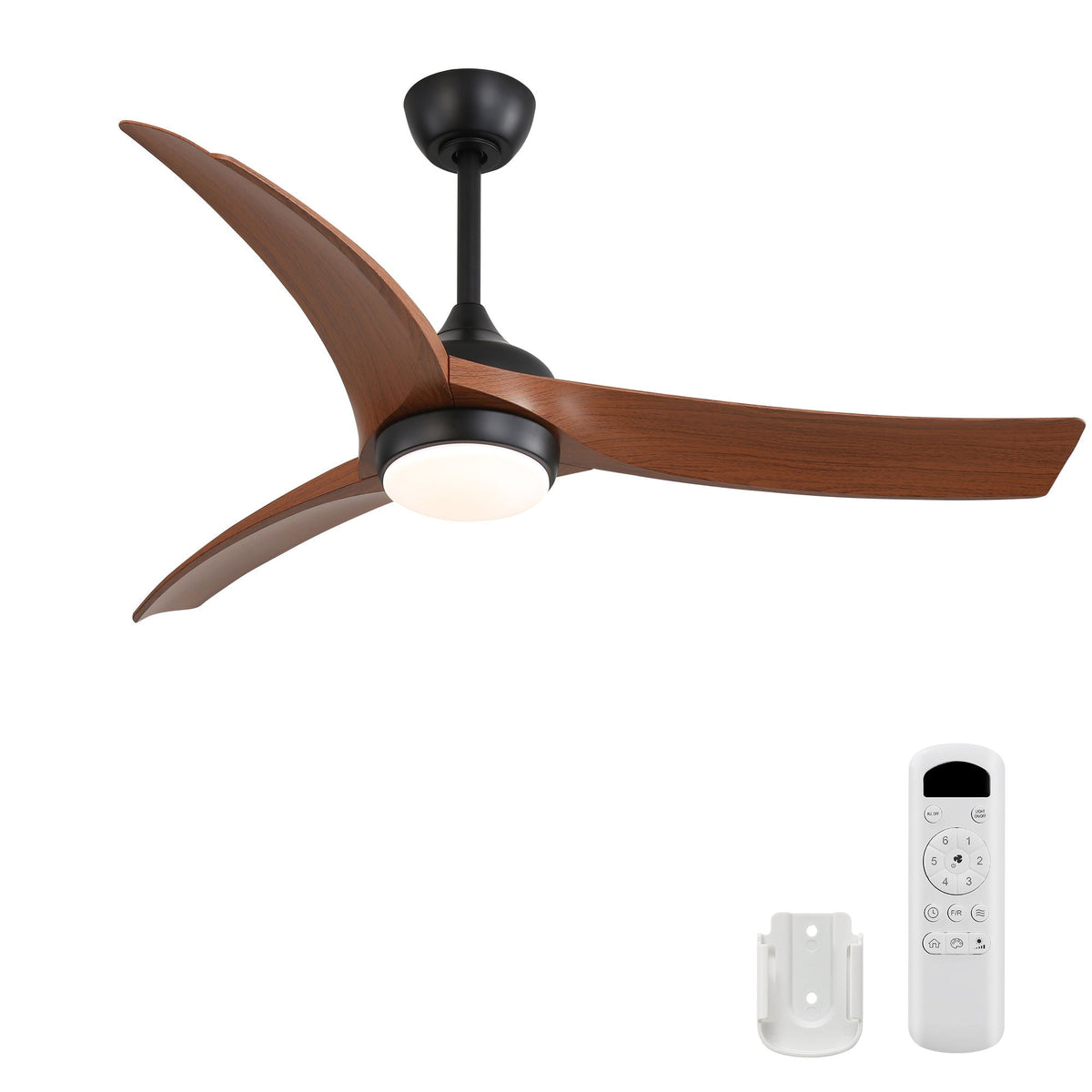 3-Blade Dimmable Ceiling Fan with Remote – Black