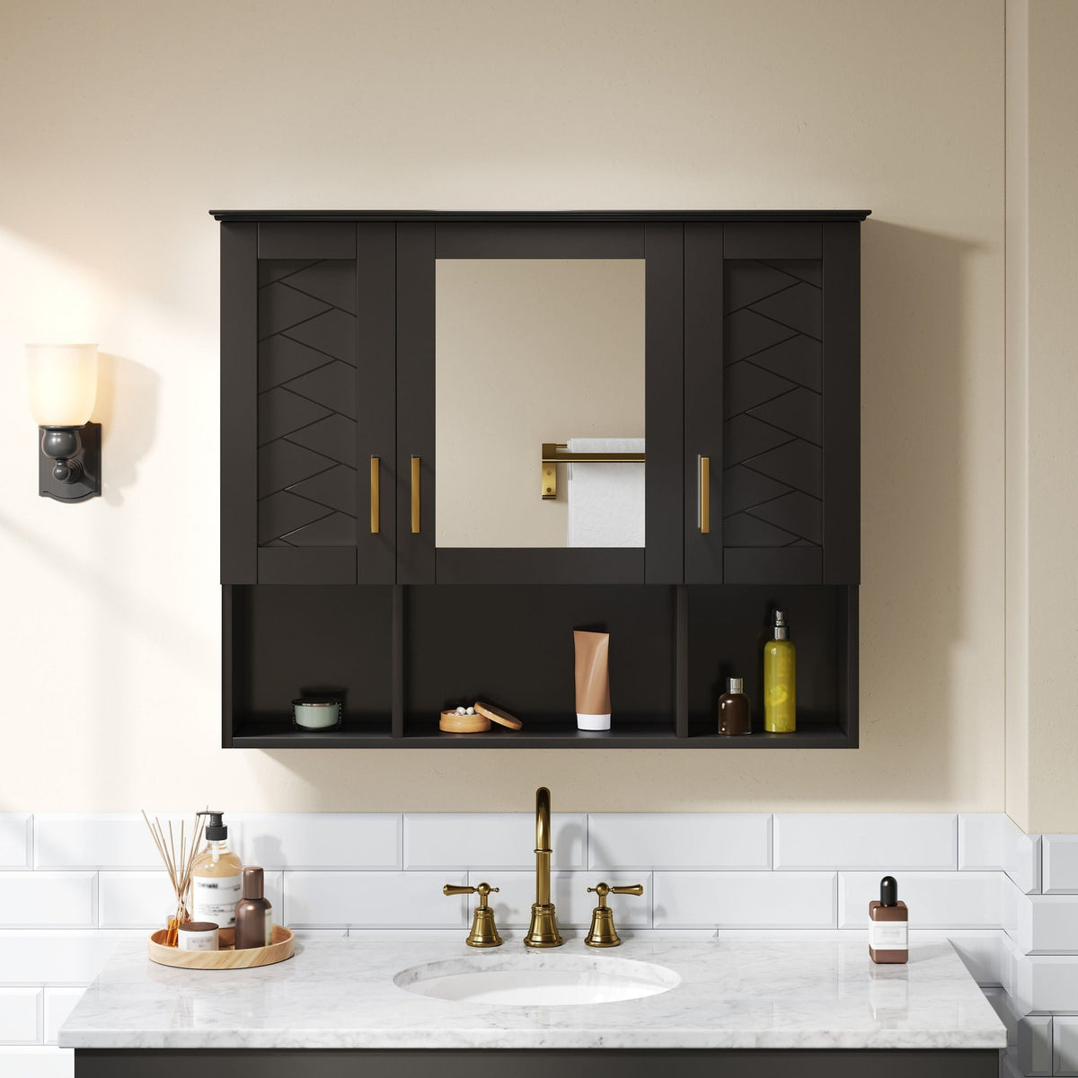 Wall-Mounted Mirrored Medicine Cabinet