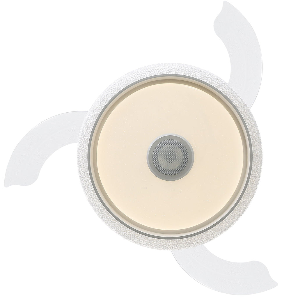 36W LED Retractable-Blade Ceiling Fan – White