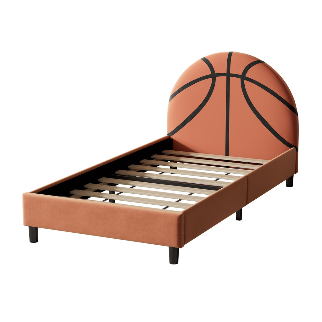 Basketball Twin Platform Bed – Orange