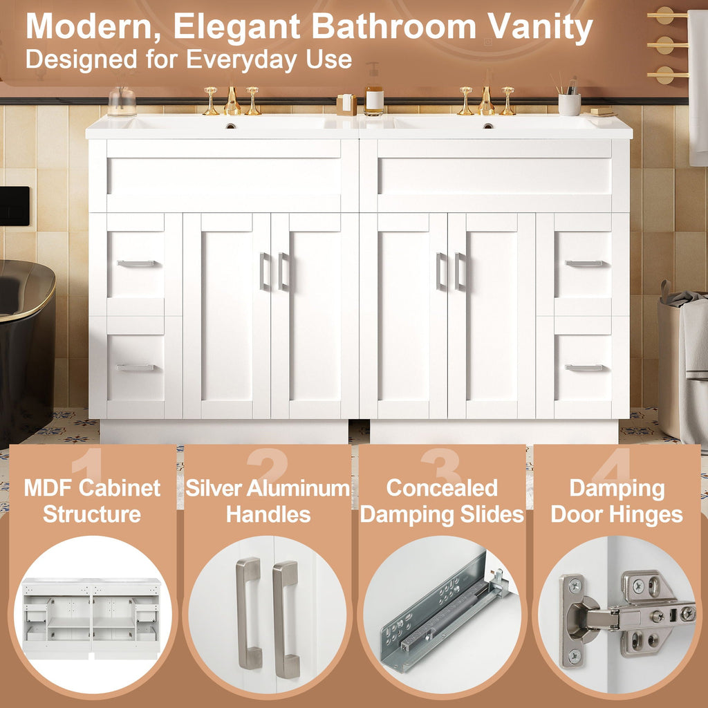 Soft-Close Bathroom Vanity with Storage
