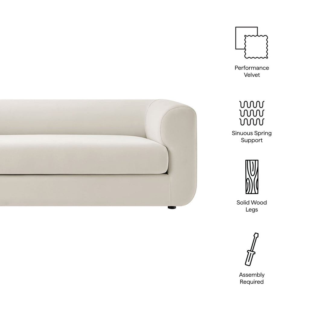 Leif 89" Performance Velvet Upholstered Sofa by Modway