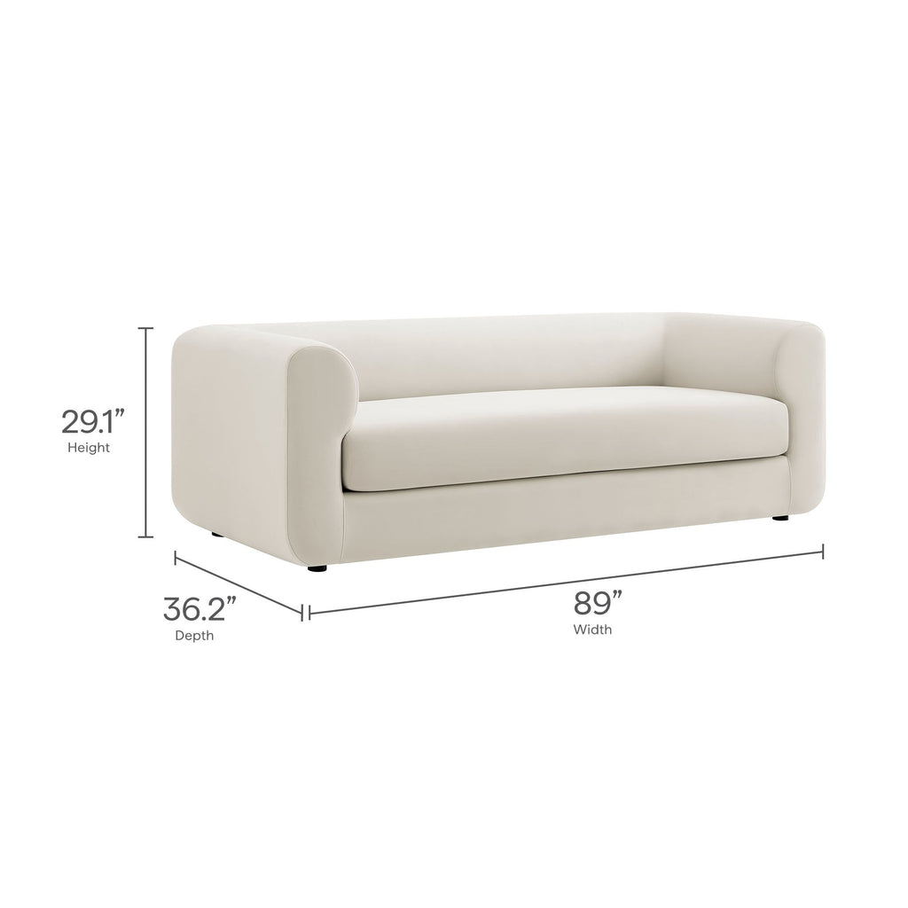 Leif 89" Performance Velvet Upholstered Sofa by Modway