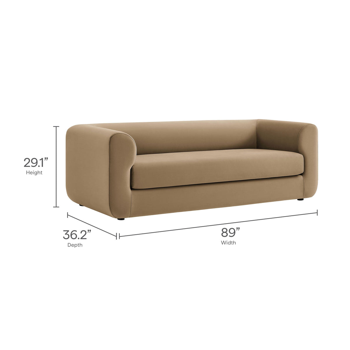 Leif 89" Performance Velvet Upholstered Sofa by Modway