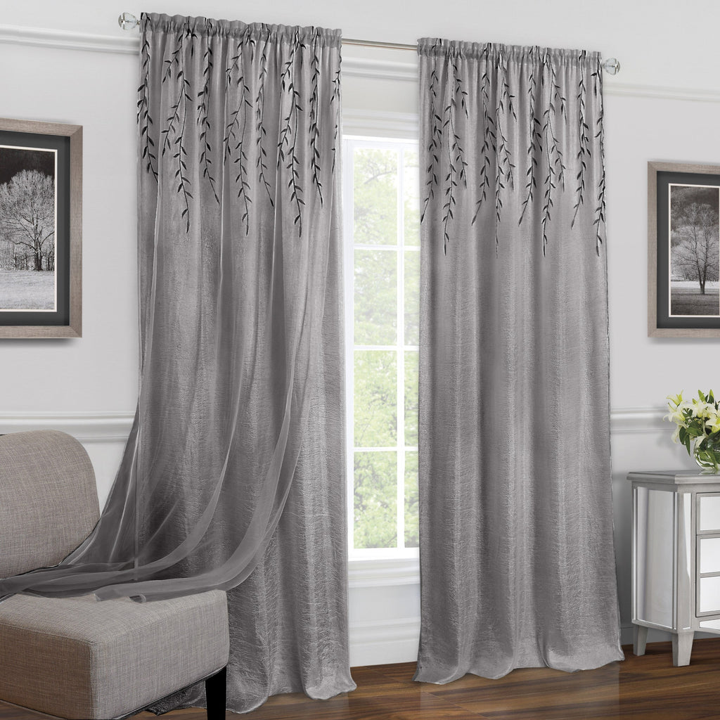 Willow Light-Filtering Curtain Panel – Gray