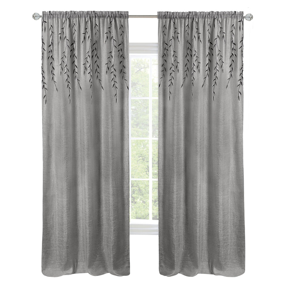 Willow Light-Filtering Curtain Panel – Gray