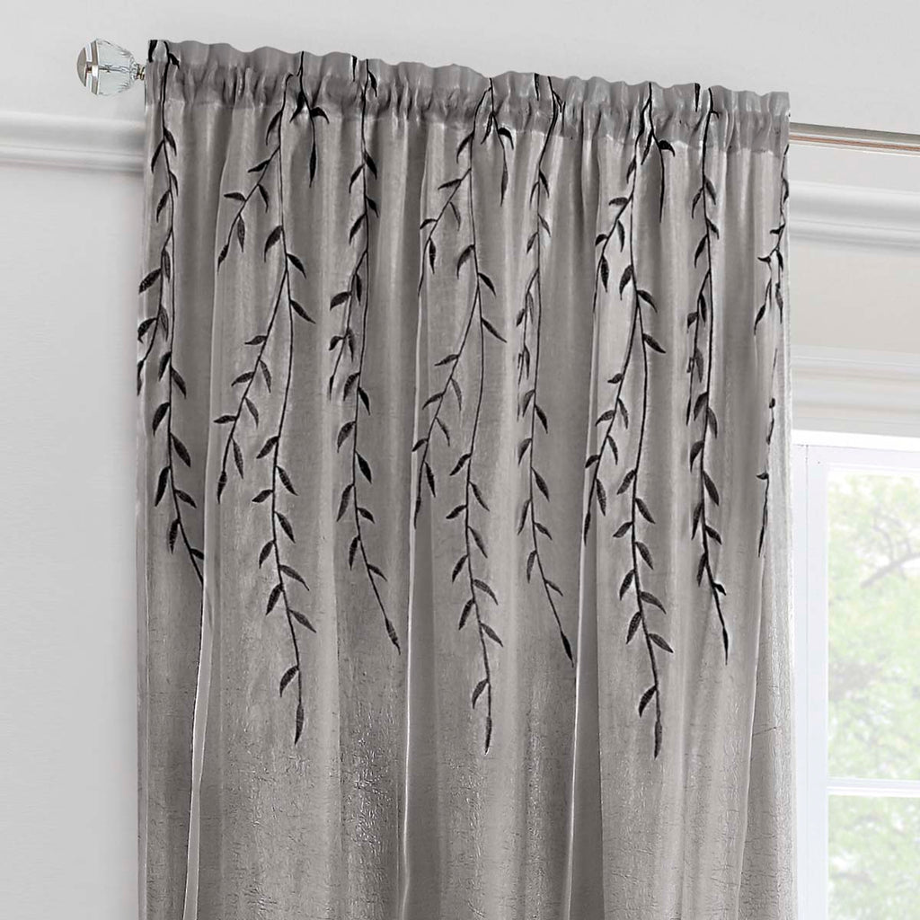 Willow Light-Filtering Curtain Panel – Gray