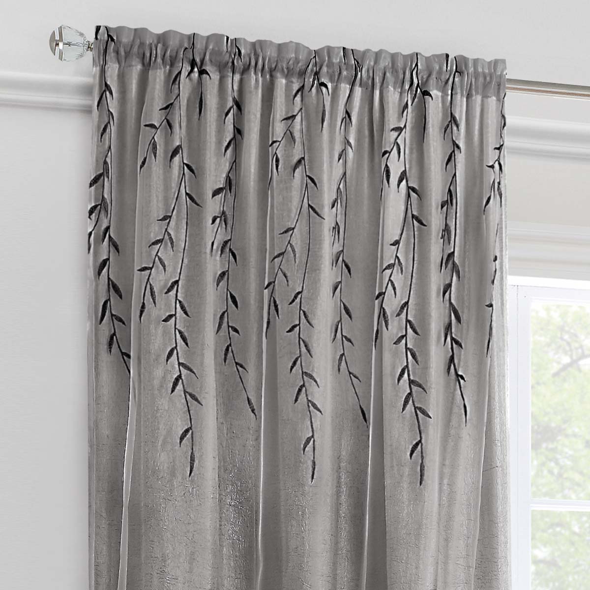 Willow Light-Filtering Curtain Panel – Gray