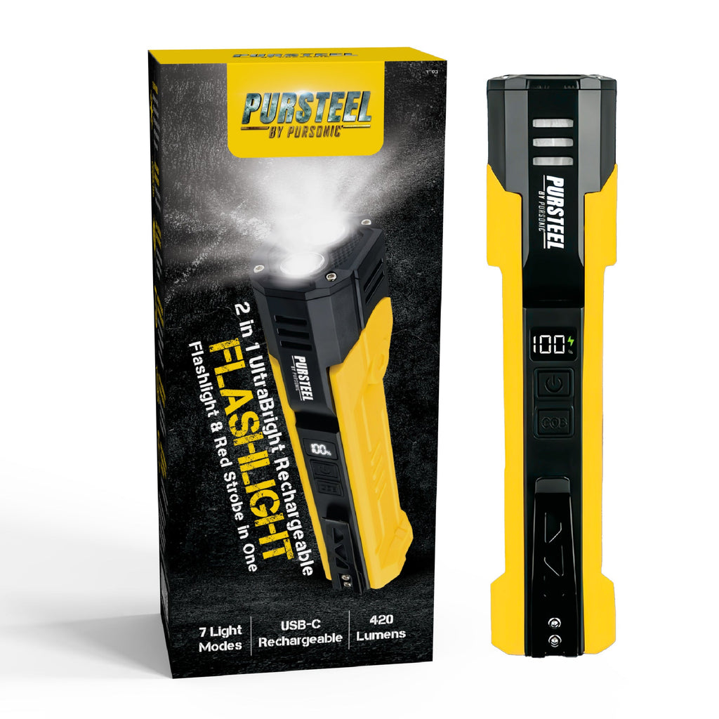 Pursonic Emergency Flashlight & Power Bank Bundle
