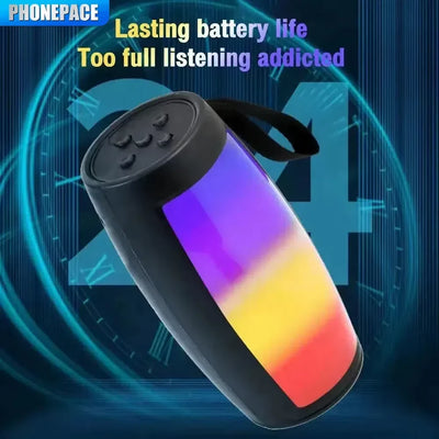 LED Lights Speaker with Powerful Bass Black