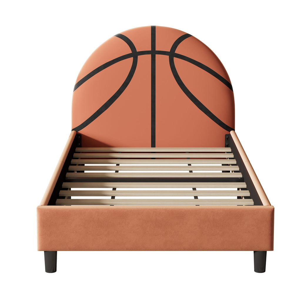 Basketball Twin Platform Bed – Orange