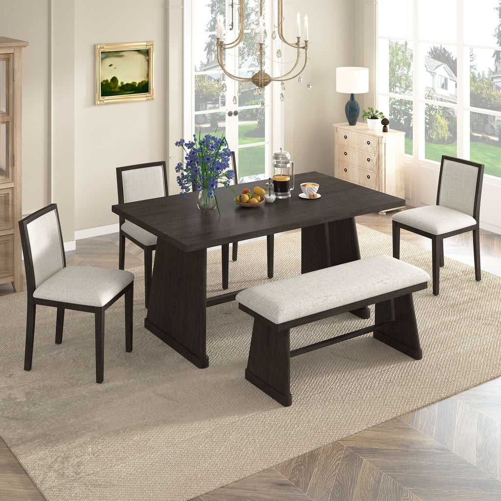 6-Piece Dining Set with Upholstered Seating