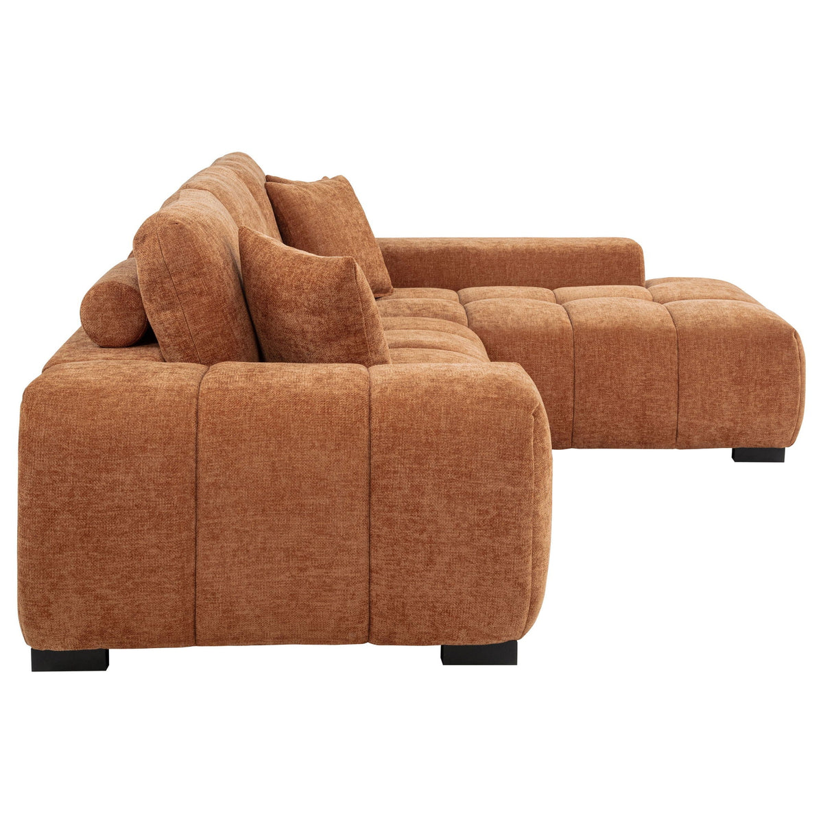 Octavia Upholstered Sectional Chaise Sofa Orange