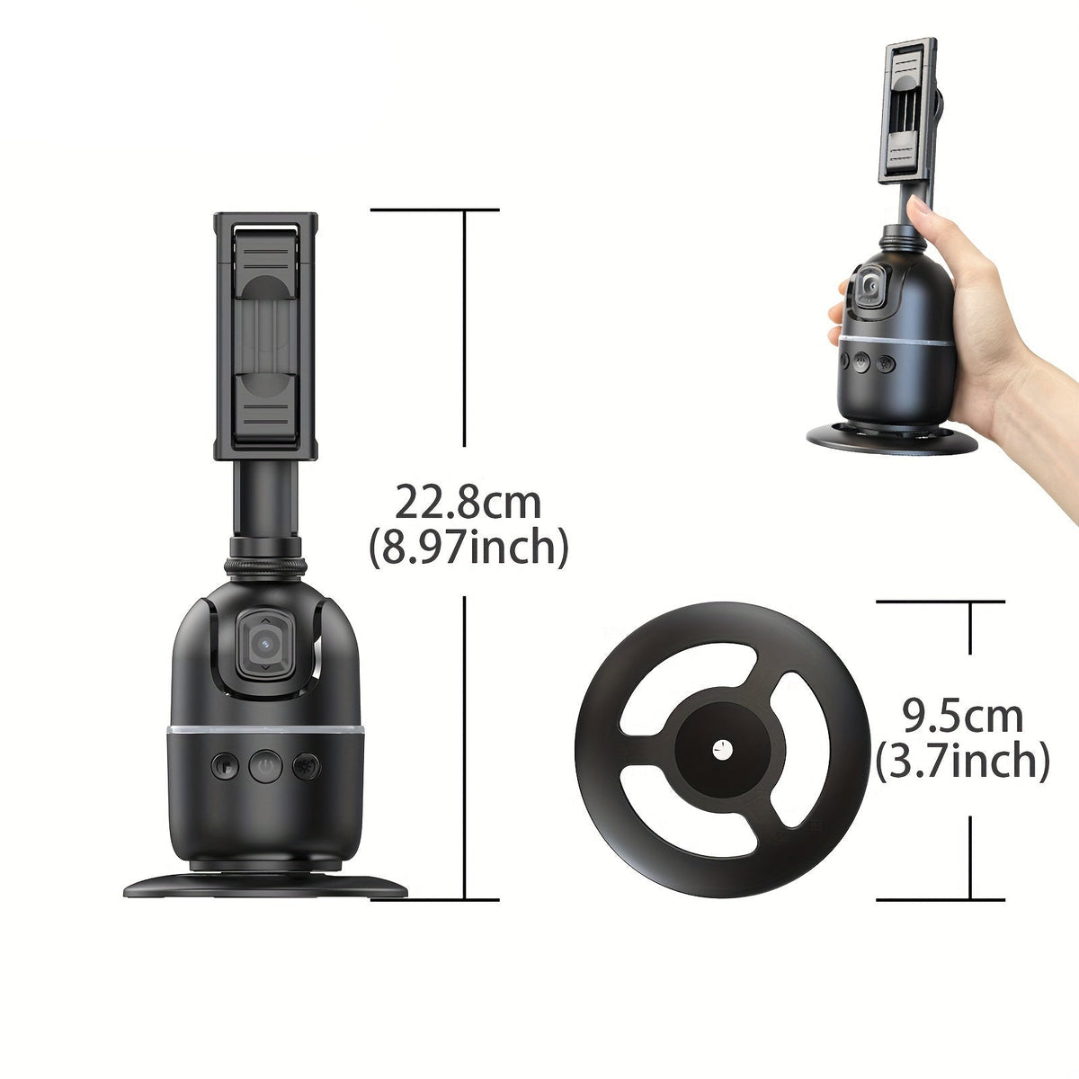 Smart AI Selfie Stick with 360° Rotating Phone Holder