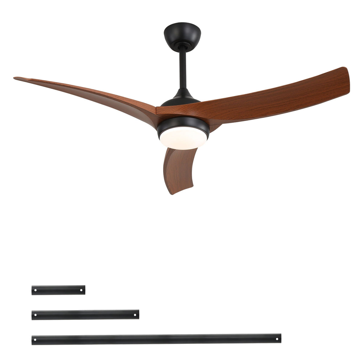 3-Blade Dimmable Ceiling Fan with Remote – Black