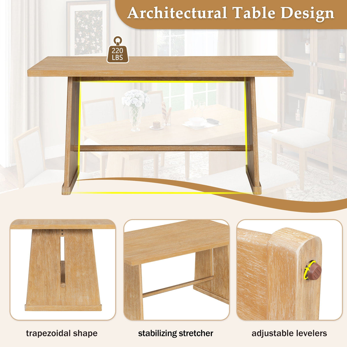 6-Piece Dining Set with Upholstered Seating