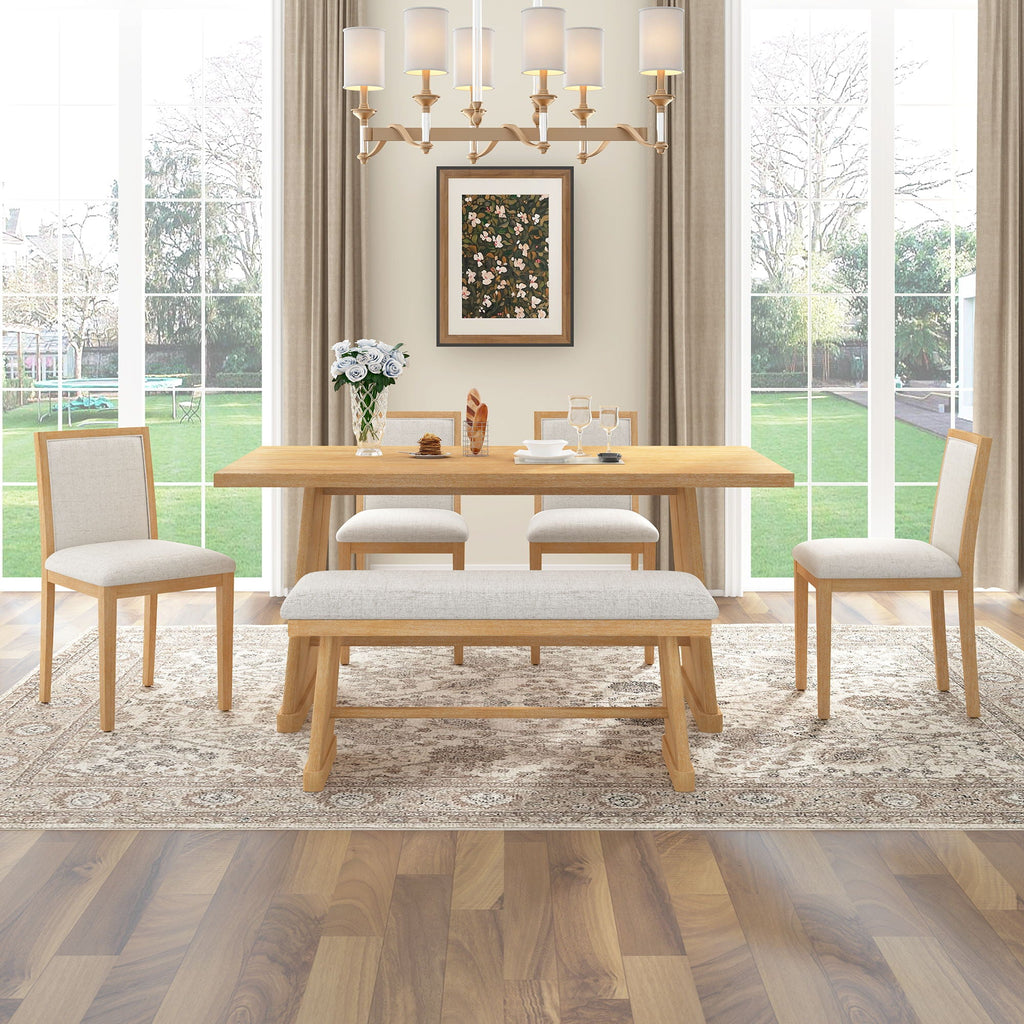 6-Piece Dining Set with Upholstered Seating