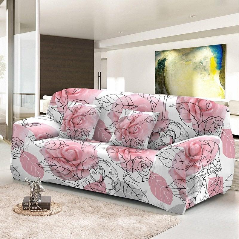 Floral Stretch Sectional Sofa Cover