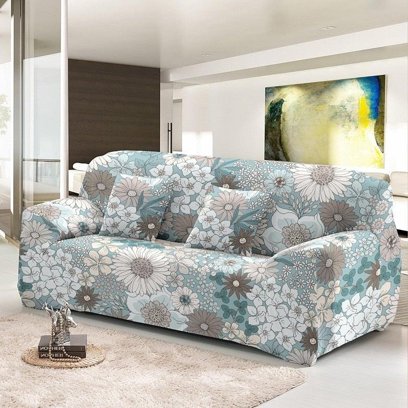 Floral Stretch Sectional Sofa Cover