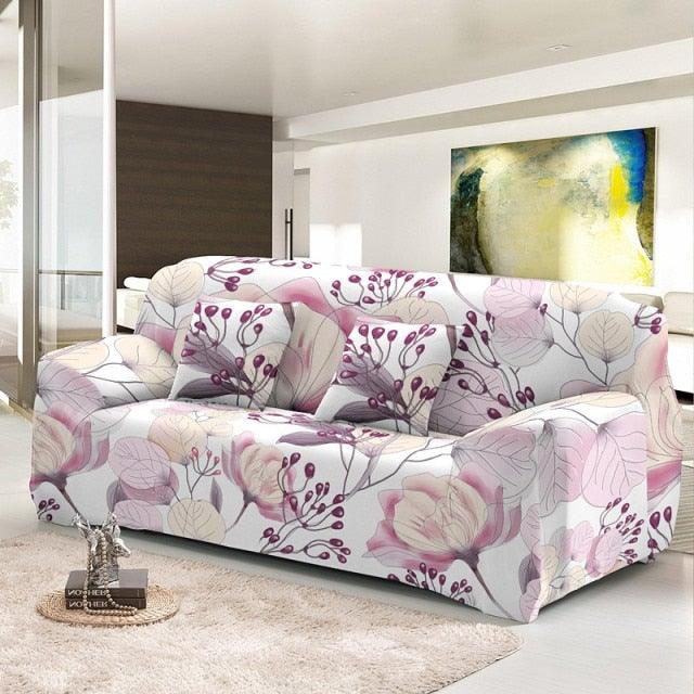 Floral Stretch Sectional Sofa Cover