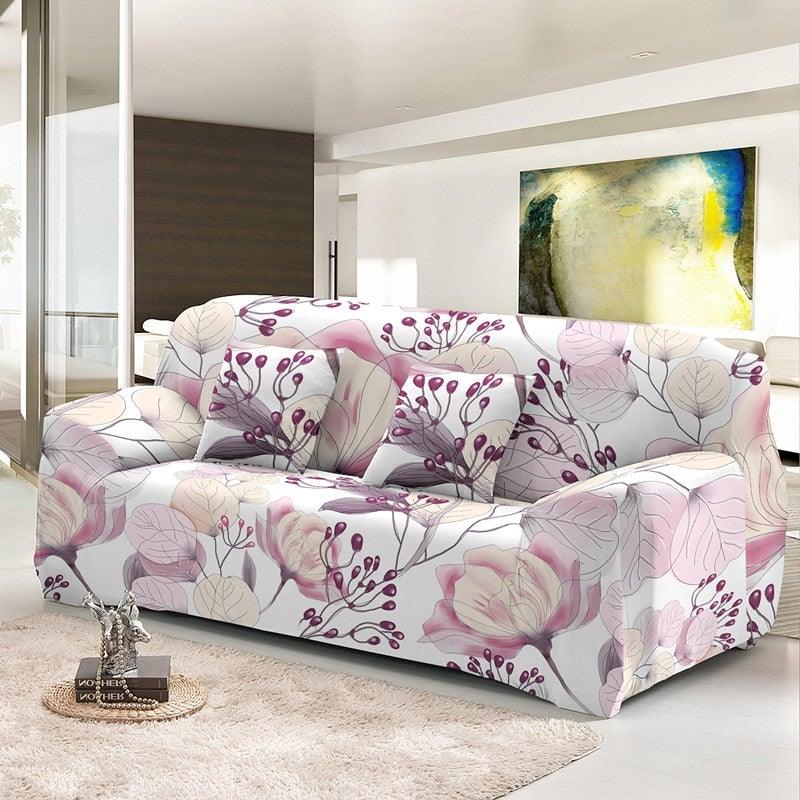 Floral Stretch Sectional Sofa Cover