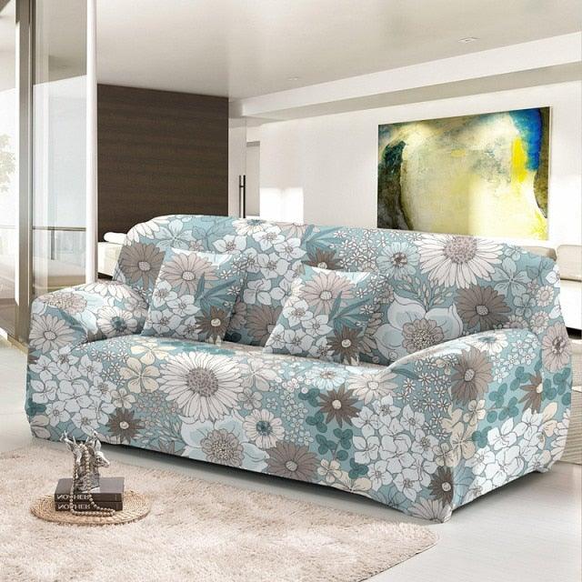 Floral Stretch Sectional Sofa Cover