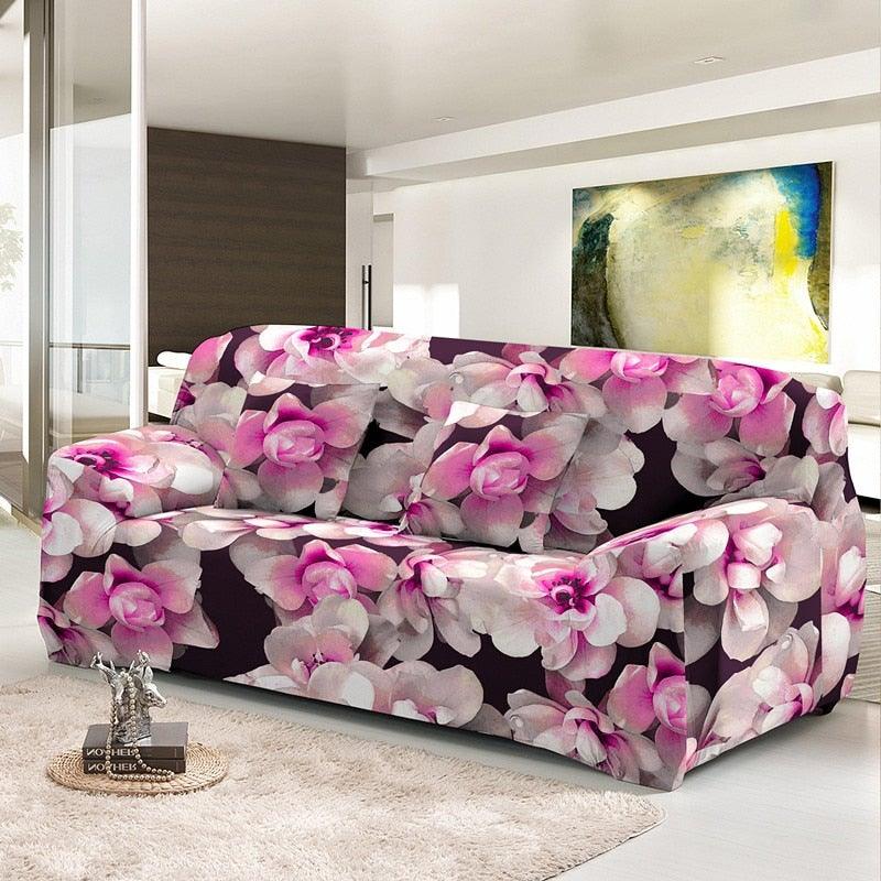 Floral Stretch Sectional Sofa Cover