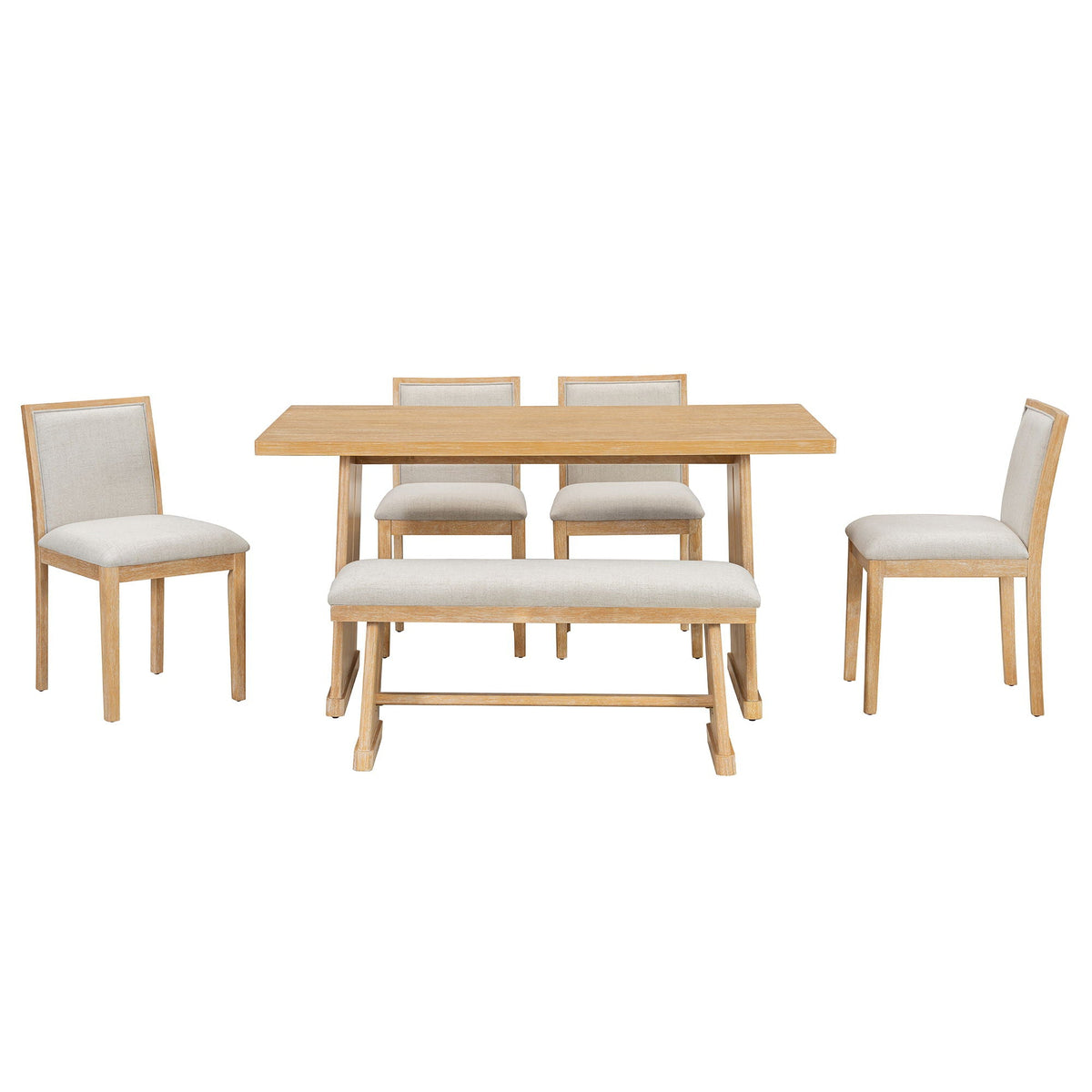 6-Piece Dining Set with Upholstered Seating