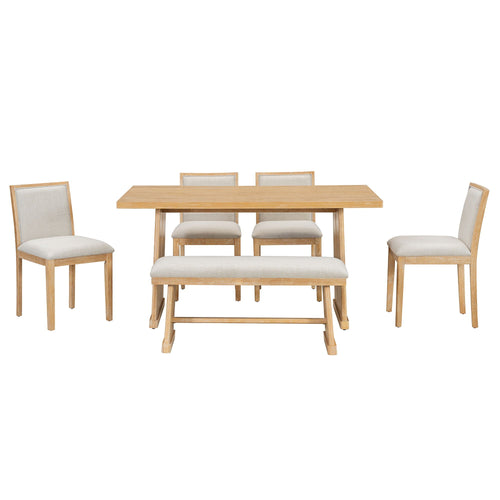 6-Piece Dining Set with Upholstered Seating