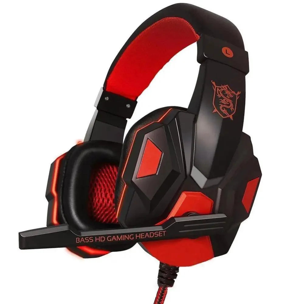 Red & Black RGB Gaming Headset with Microphone