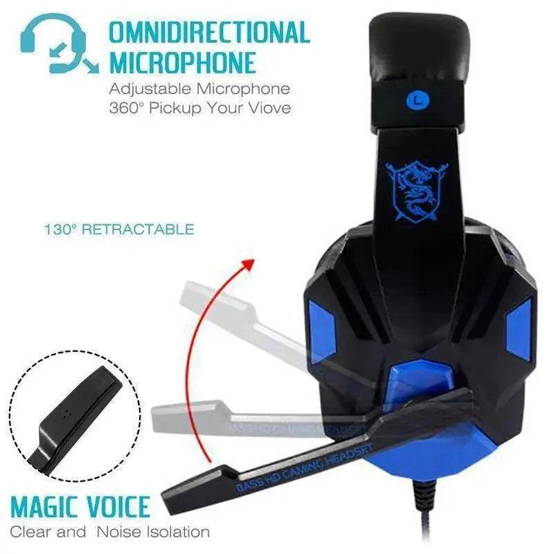 Red & Black RGB Gaming Headset with Microphone
