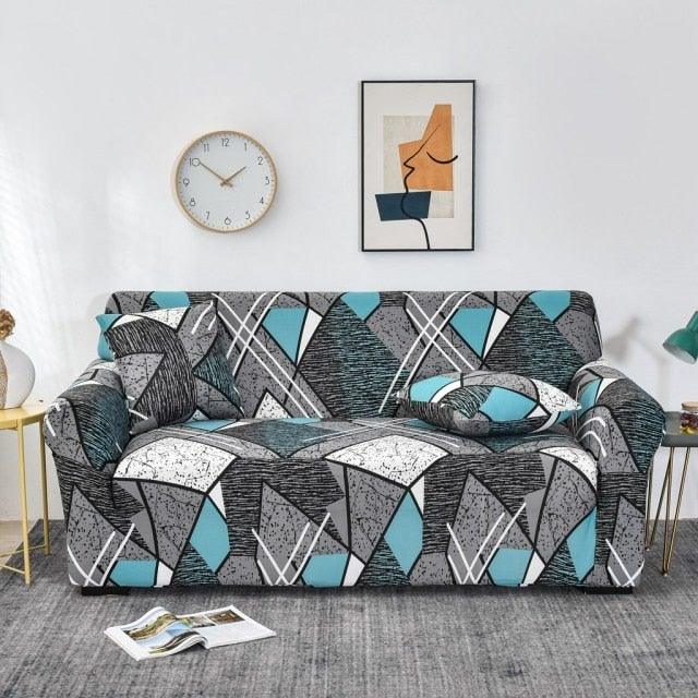 Striped Stretch L-Shaped Sofa Cover