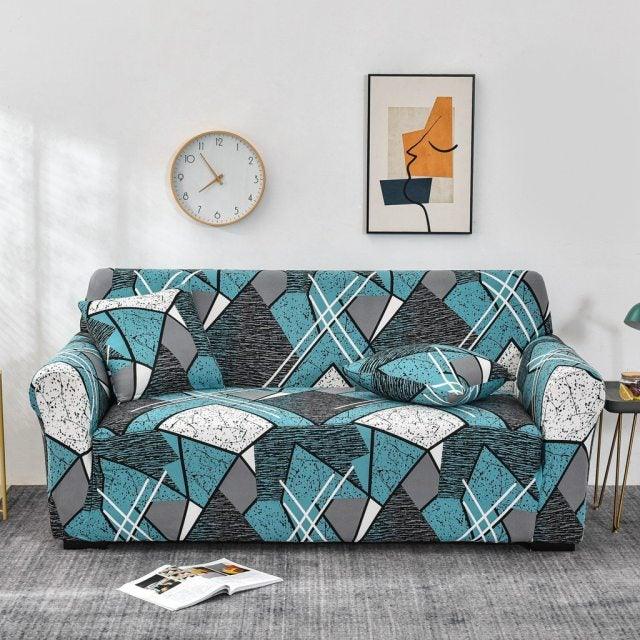 Striped Stretch L-Shaped Sofa Cover