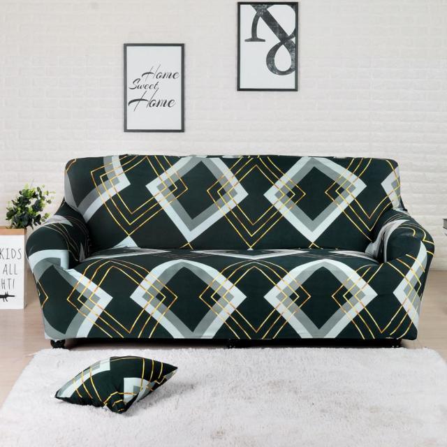 Striped Stretch L-Shaped Sofa Cover