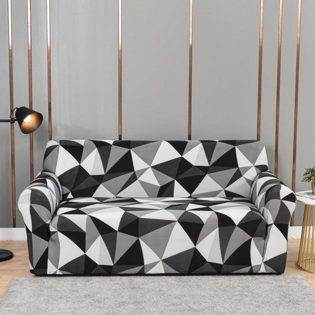 Striped Stretch L-Shaped Sofa Cover