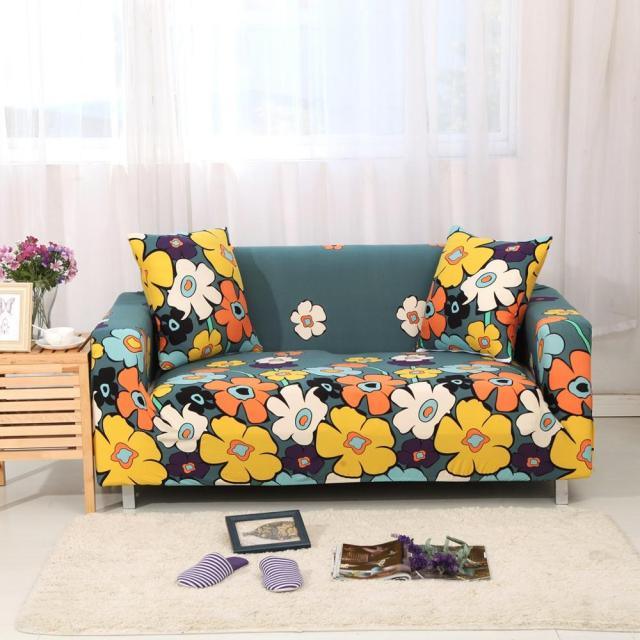 Striped Stretch L-Shaped Sofa Cover