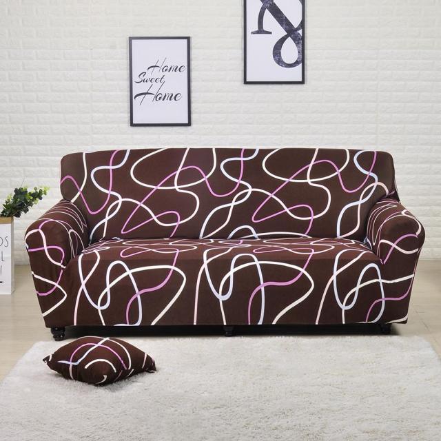 Striped Stretch L-Shaped Sofa Cover