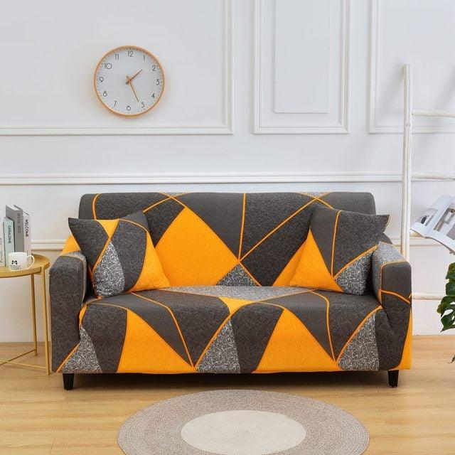 Striped Stretch L-Shaped Sofa Cover