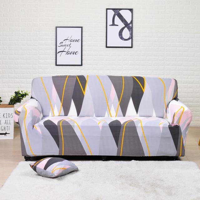 Striped Stretch L-Shaped Sofa Cover