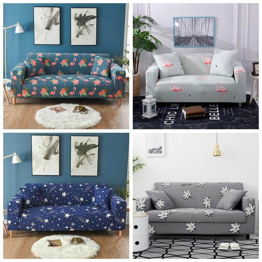 Striped Stretch L-Shaped Sofa Cover
