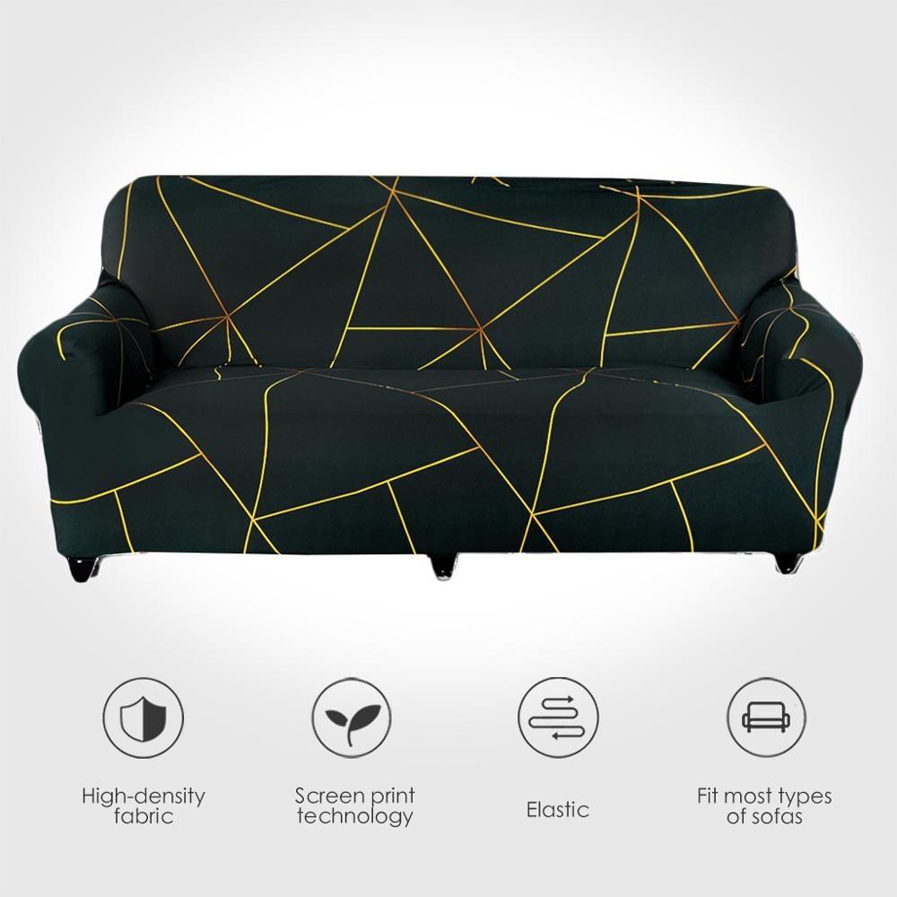 Striped Stretch L-Shaped Sofa Cover